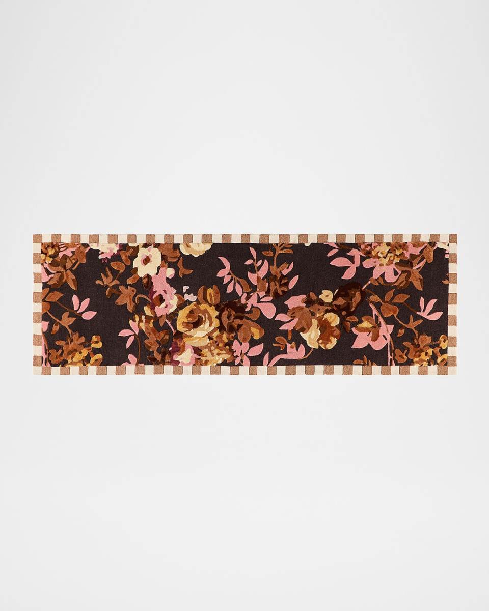 Wild Rose Floral Runner, 3' x 8'
